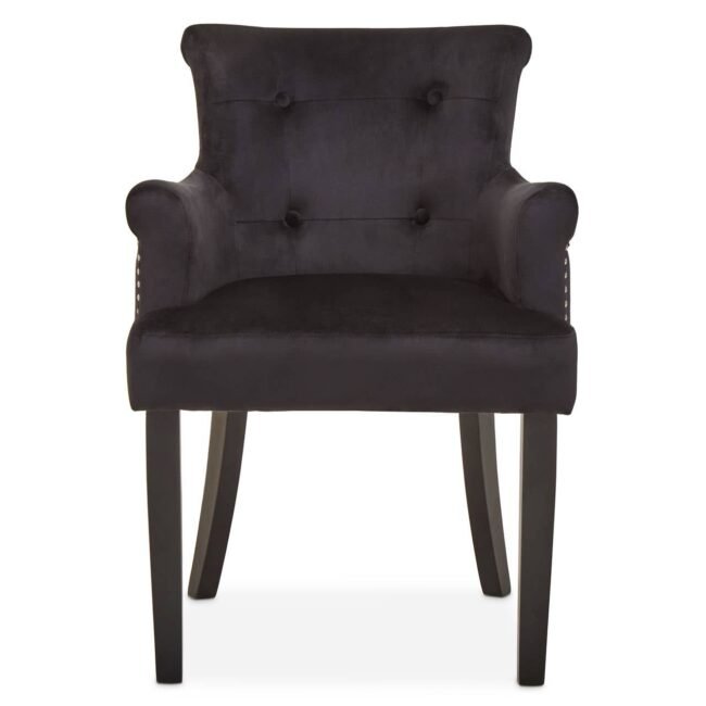 Oucit Black Velvet Chair With Ring Back
