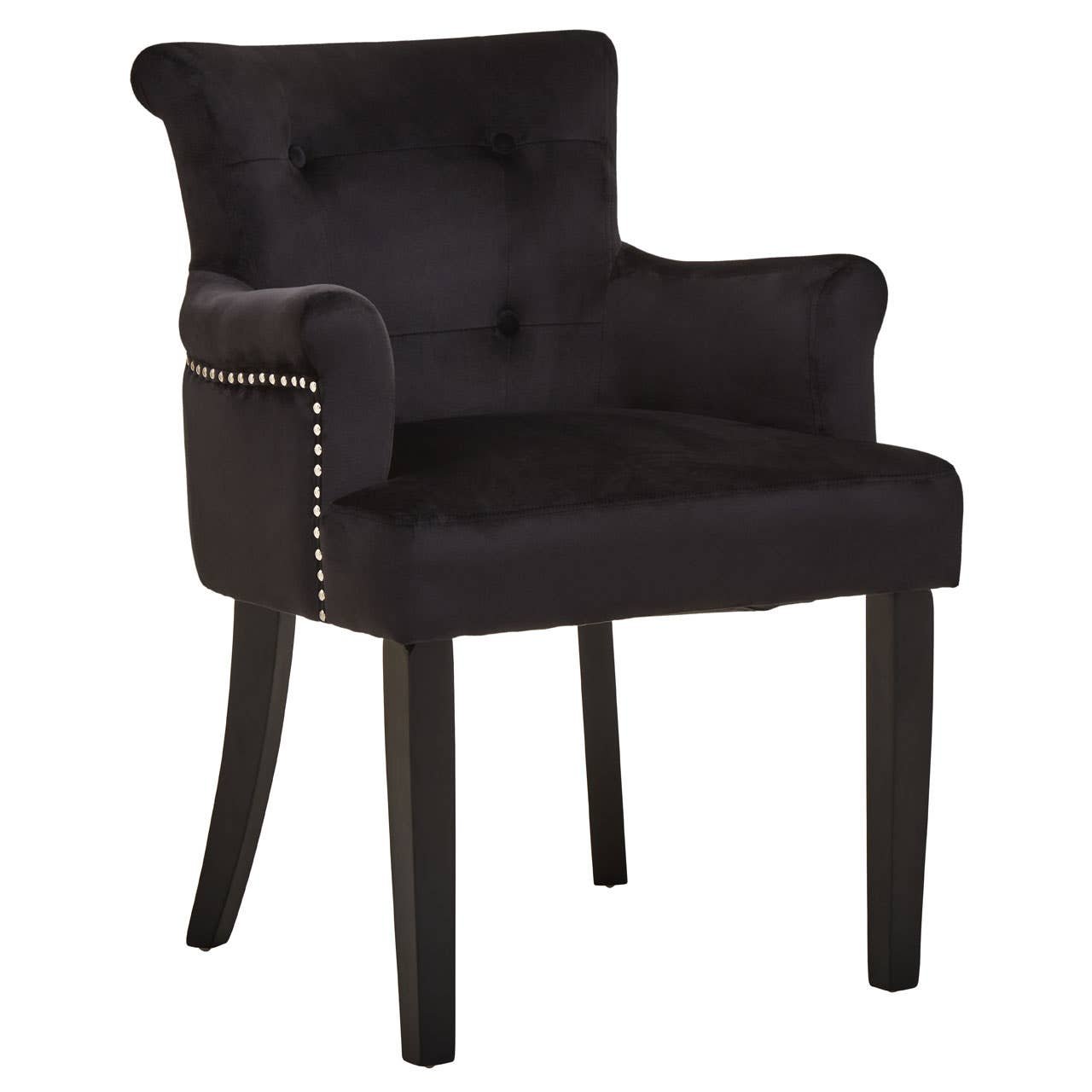 Oucit Black Velvet Chair With Ring Back Oucit Black Velvet Chair With Ring Back