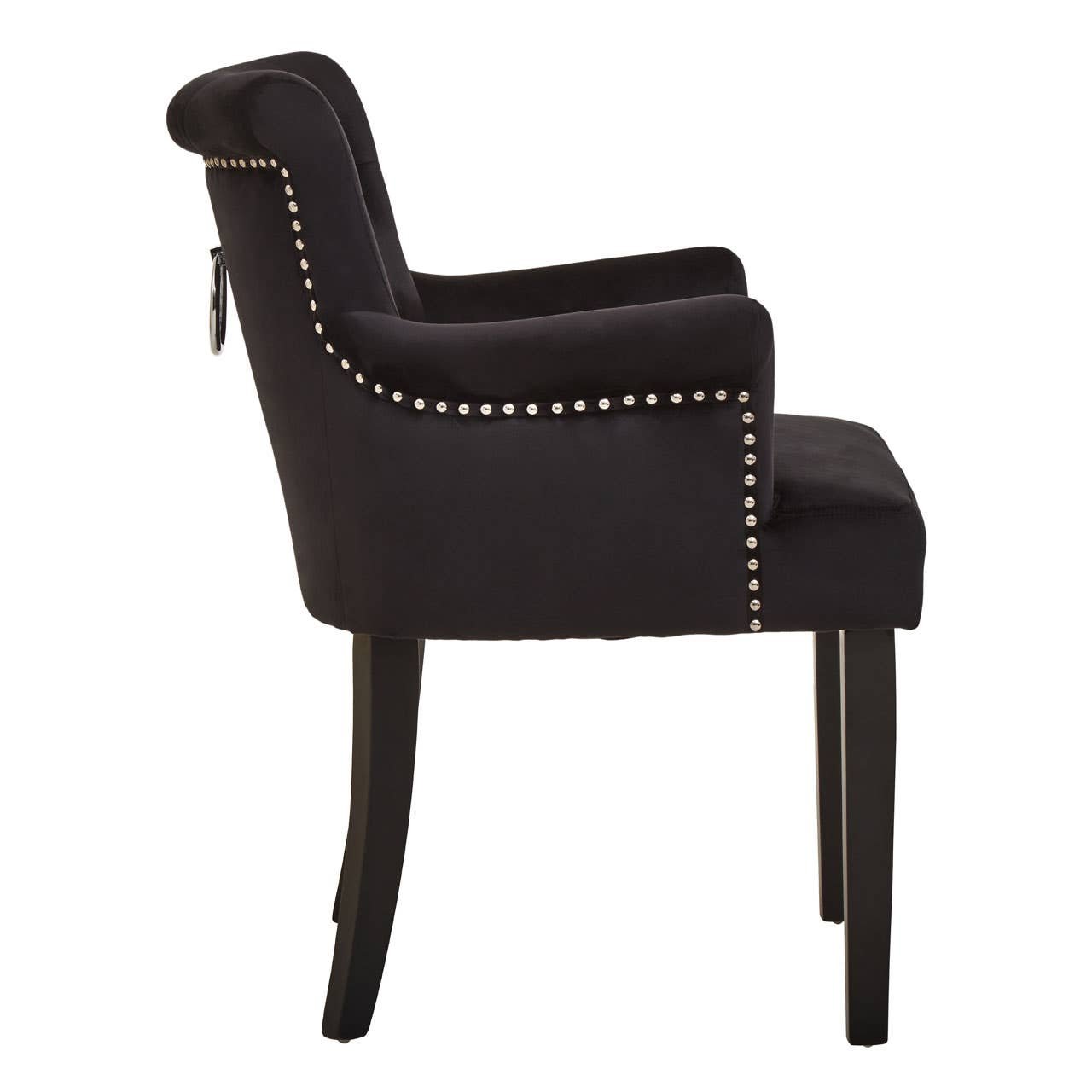 Oucit Black Velvet Chair With Ring Back Oucit Black Velvet Chair With Ring Back