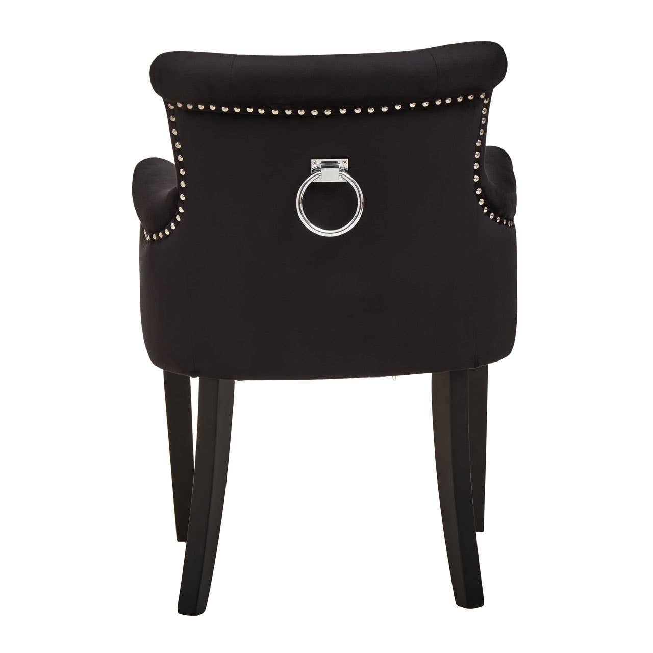 Oucit Black Velvet Chair With Ring Back Oucit Black Velvet Chair With Ring Back