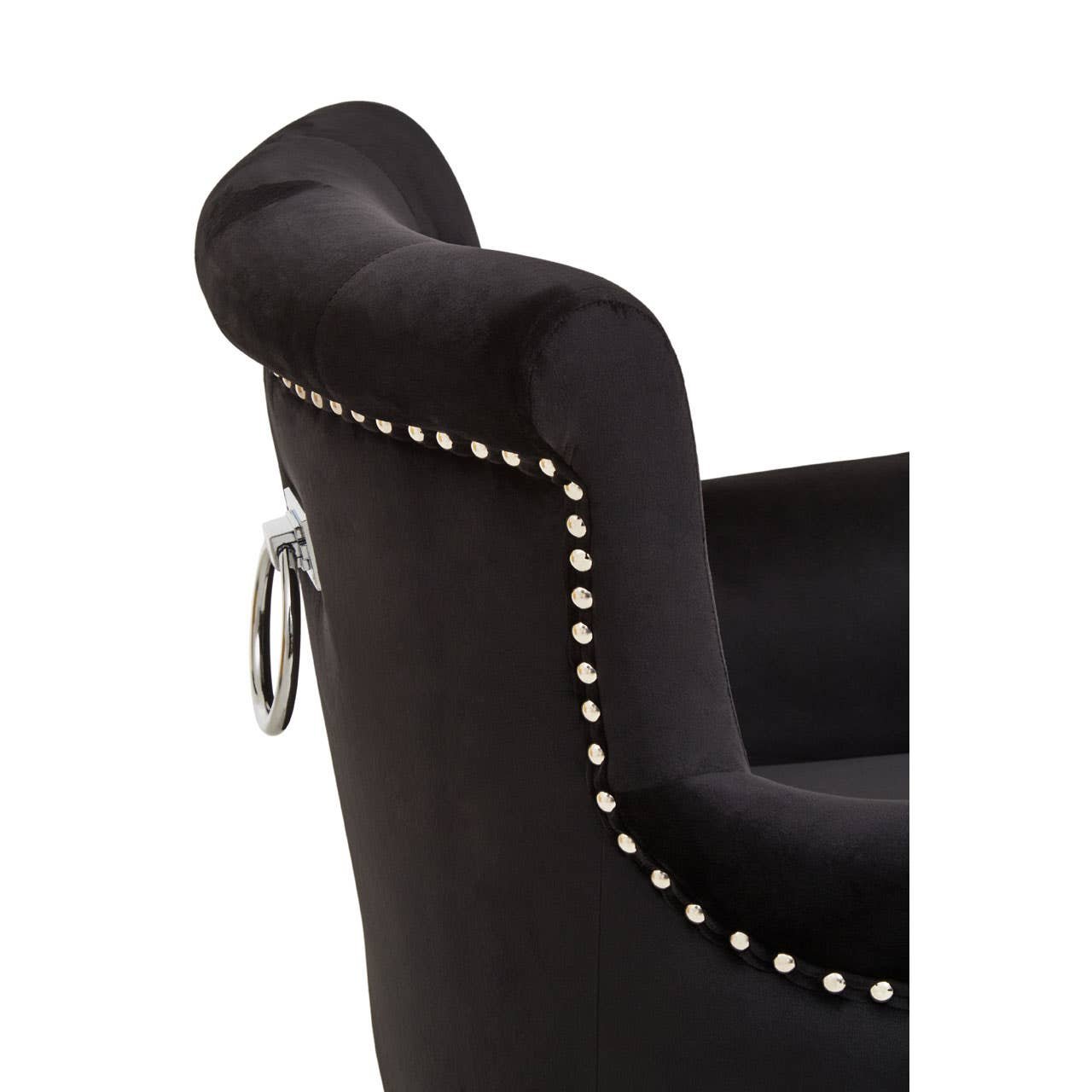 Oucit Black Velvet Chair With Ring Back Oucit Black Velvet Chair With Ring Back