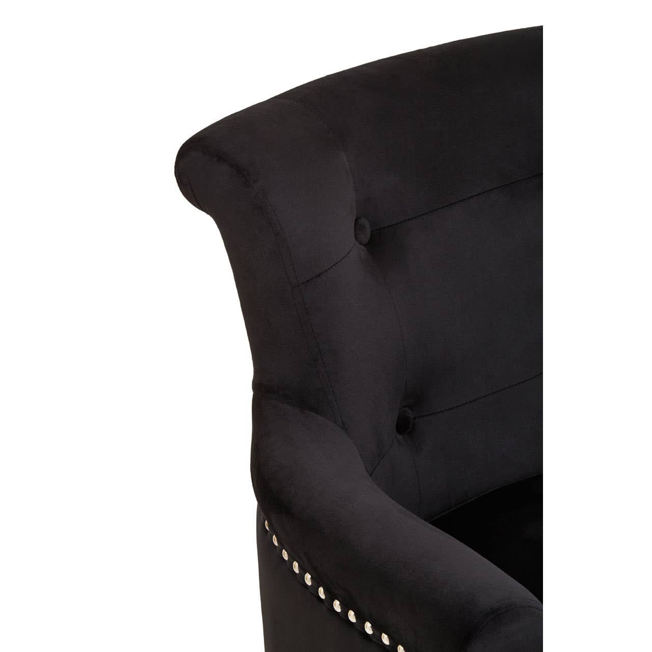 Oucit Black Velvet Chair With Ring Back Oucit Black Velvet Chair With Ring Back