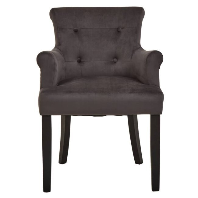 Oucit Grey Velvet Chair With Ring Back