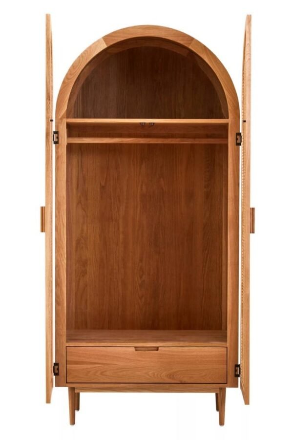 Hather 2 Door Natural Rattan And Oak Cabinet - Image 2