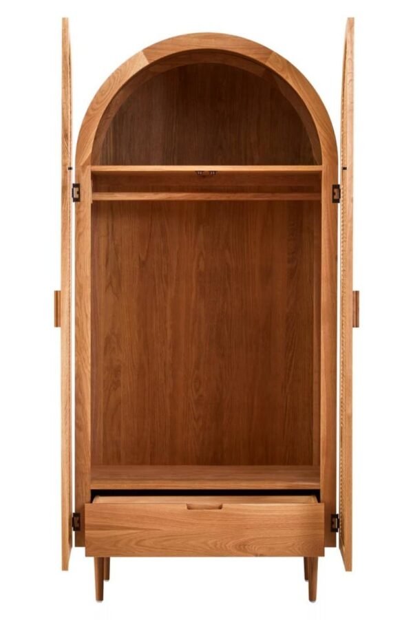 Hather 2 Door Natural Rattan And Oak Cabinet - Image 3