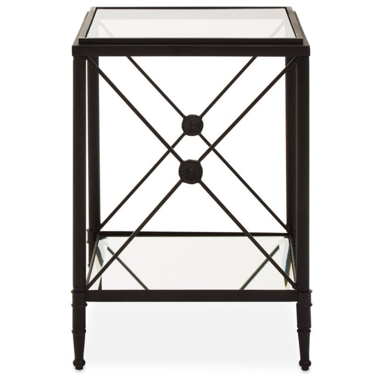 Izelle Square Black Finish Side Table
