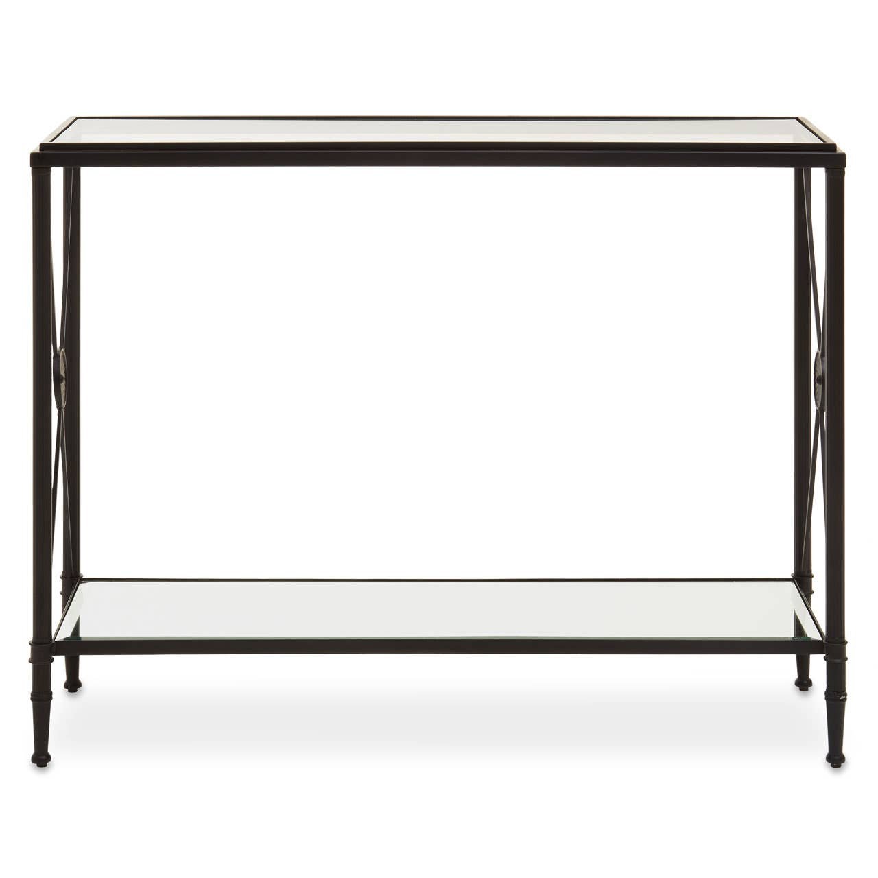 Izelle Console Table With Black Finish Frame Izelle Console Table With Black Finish Frame