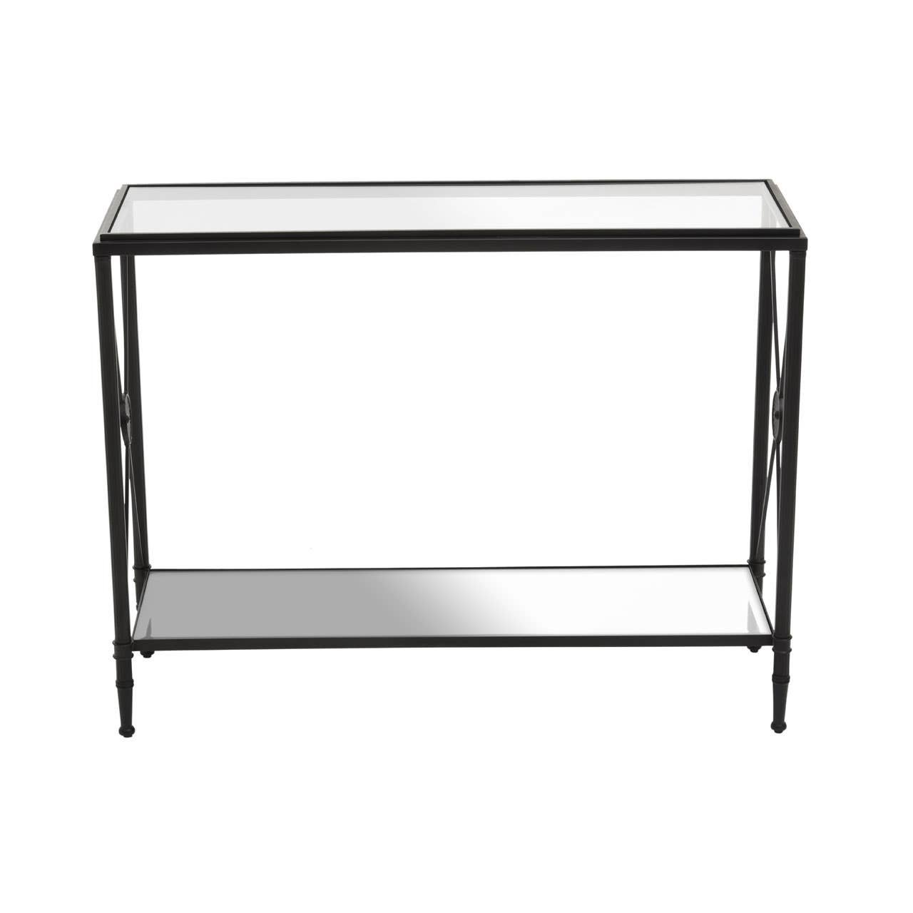 Izelle Console Table With Black Finish Frame Izelle Console Table With Black Finish Frame