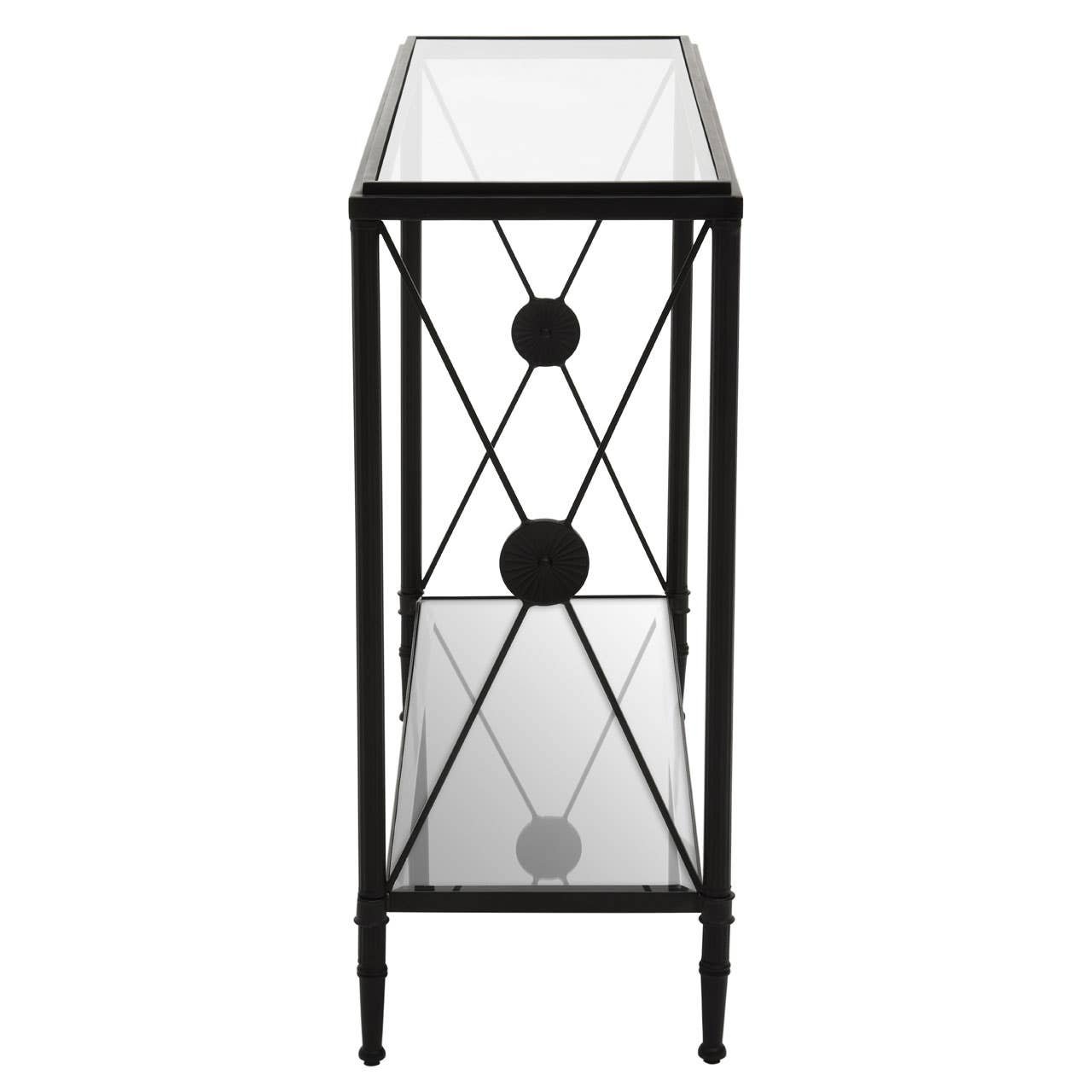 Izelle Console Table With Black Finish Frame Izelle Console Table With Black Finish Frame