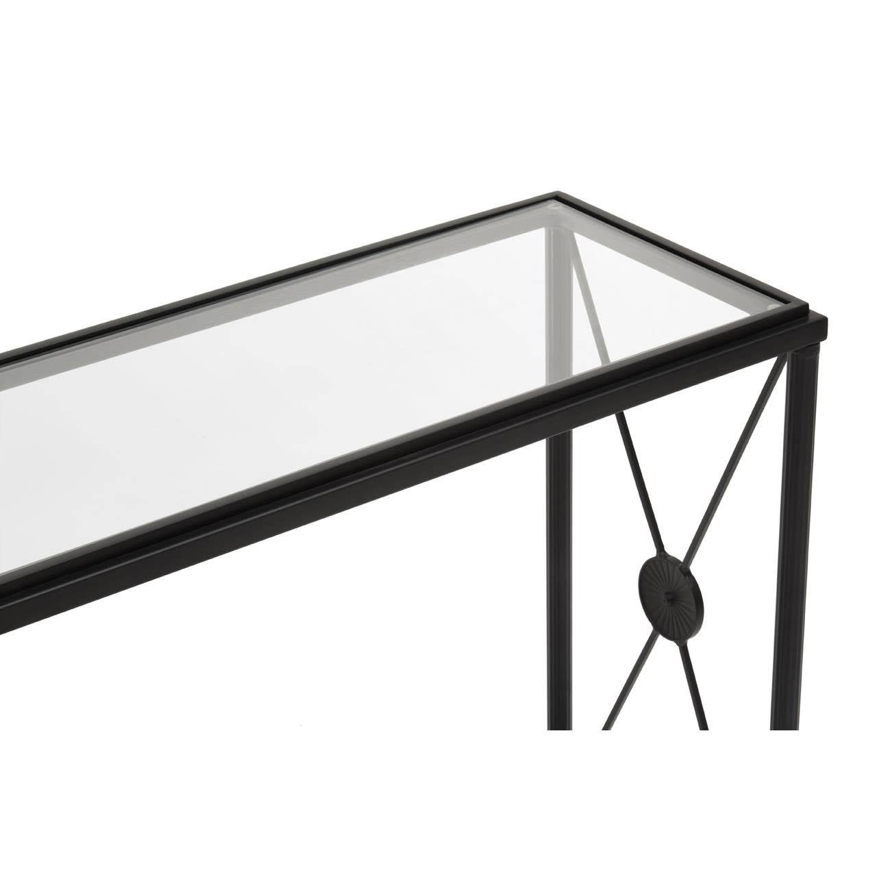 Izelle Console Table With Black Finish Frame Izelle Console Table With Black Finish Frame