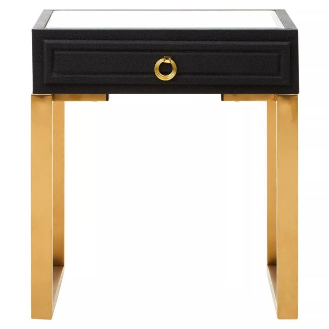 Rodoba Black Shagreen Side Table