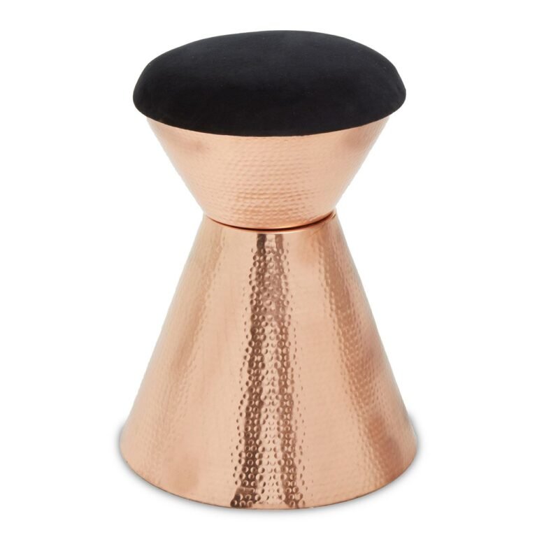 Radclife Black Velvet And Copper Finish Stool