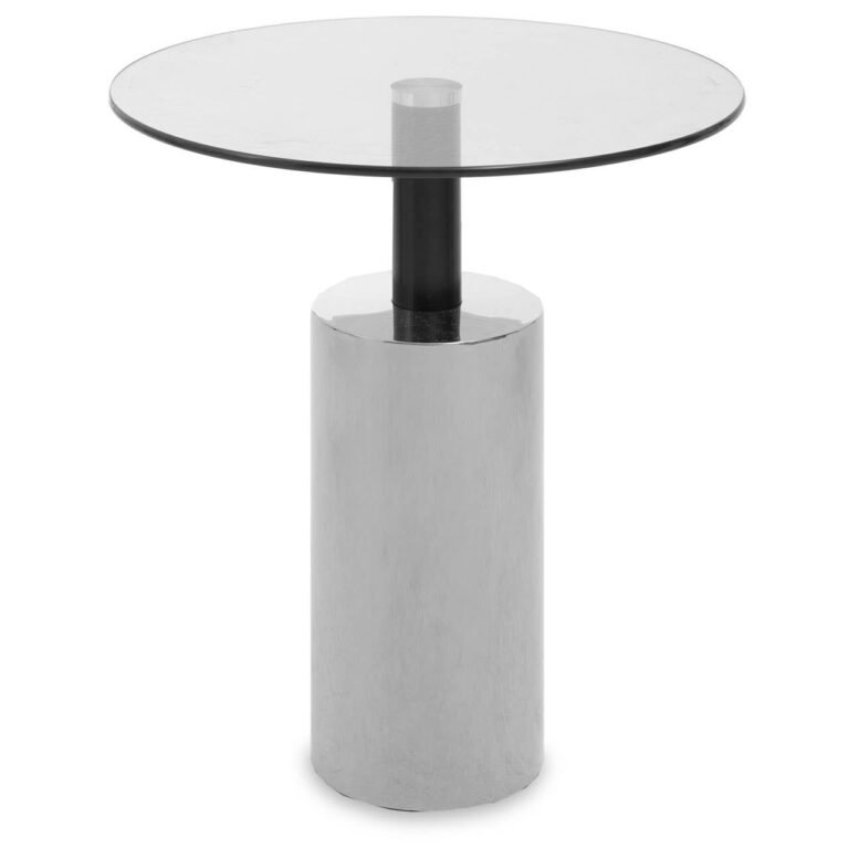 Lynwood Clear Glass Silver Base Side Table