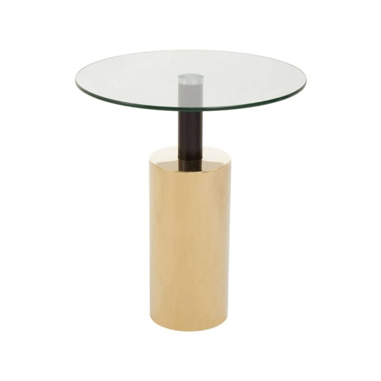 Lynwood Clear Glass Gold Base Side Table