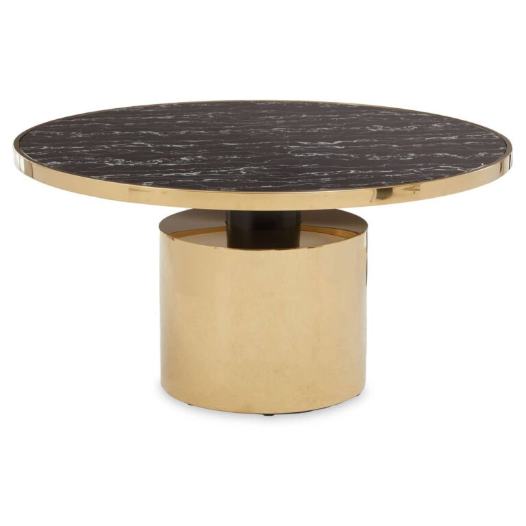 Lynwood Black Marble Effect Gold Base Coffee Table