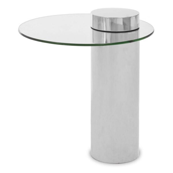 Lynwood Clear Glass Silver Base Side Table