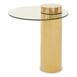 Lynwood Clear Glass Gold Base Side Table