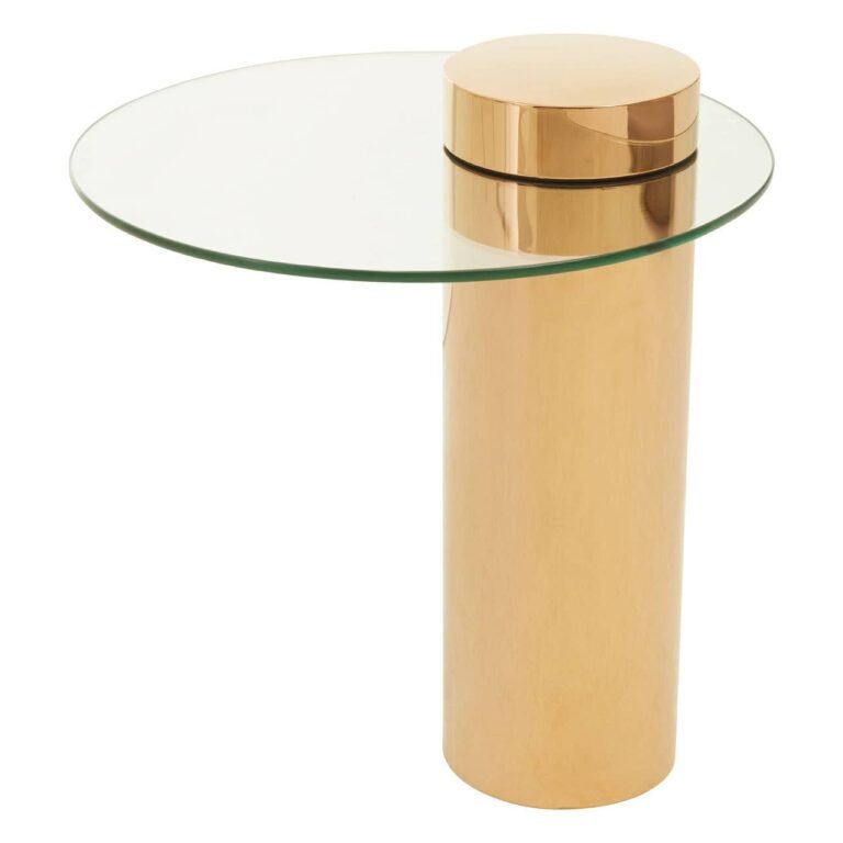 Lynwood Clear Glass Rose Gold Base Side Table