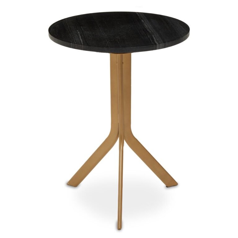 Somerton Round Black Marble Top Table