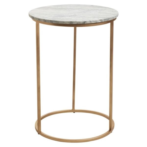 Cranleigh Natural Marble Round Side Table - Image 2