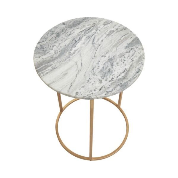 Cranleigh Natural Marble Round Side Table - Image 4