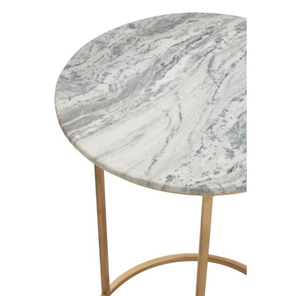 Cranleigh Natural Marble Round Side Table - Image 5