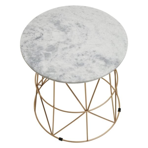 Cranleigh White Marble Round Side Table - Image 4