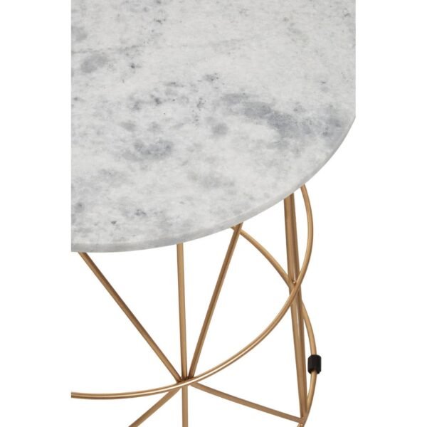 Cranleigh White Marble Round Side Table - Image 13