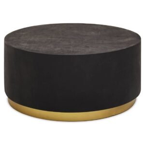 Longford Black And Gold Concrete Look Side Table