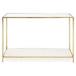 Tivi Glass / Gold Frame Side Table