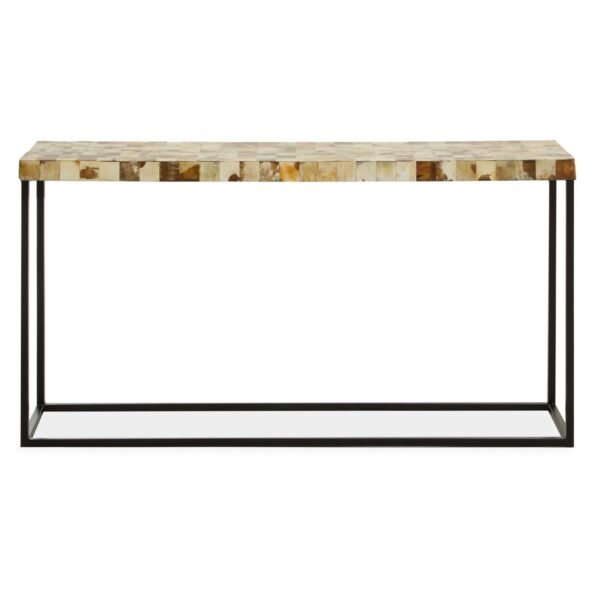 Pattern Cream Shell Console Table