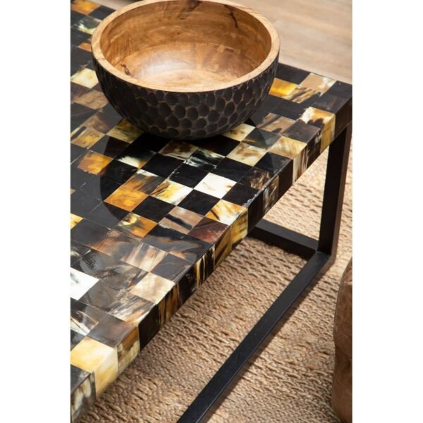 Pattern Black Shell Square Coffee Table - Image 5