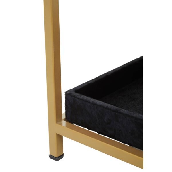 Regents Townhouse Hair On Hide Black And Gold Bedside Table - Image 7