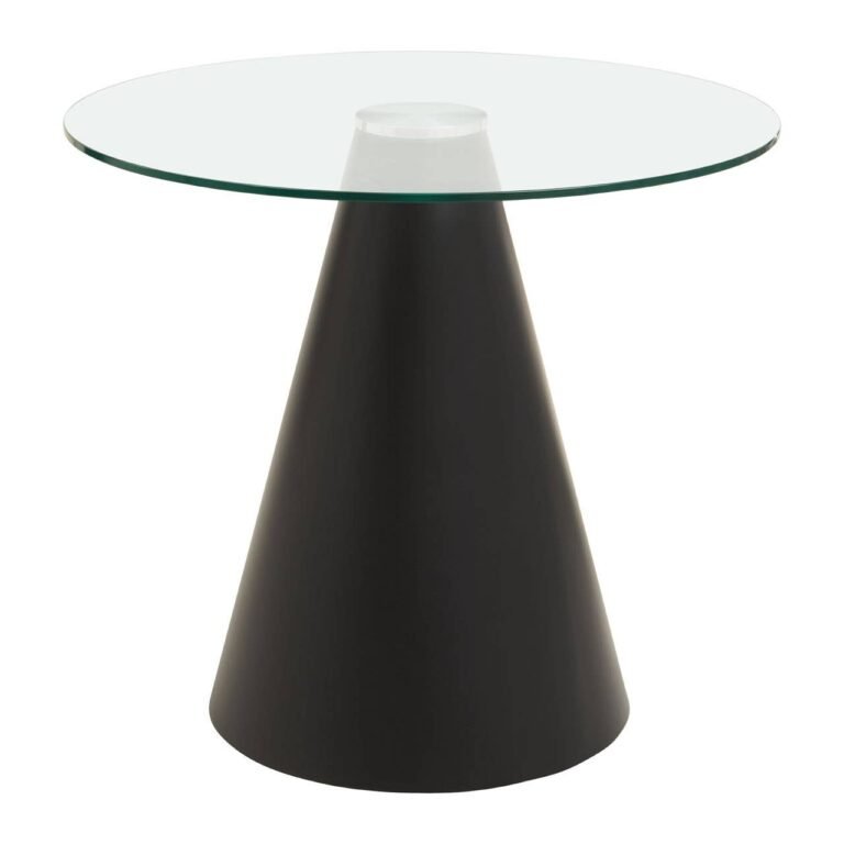 Hamil Round Clear Glass Top Dining Table