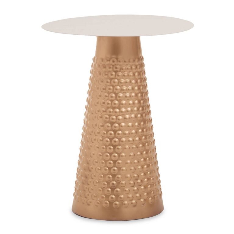Mira White Top Gold Base Side Table