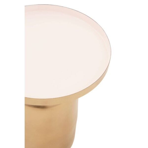 Mira Off White Enamel Top Matte Gold Base Side Table - Image 7