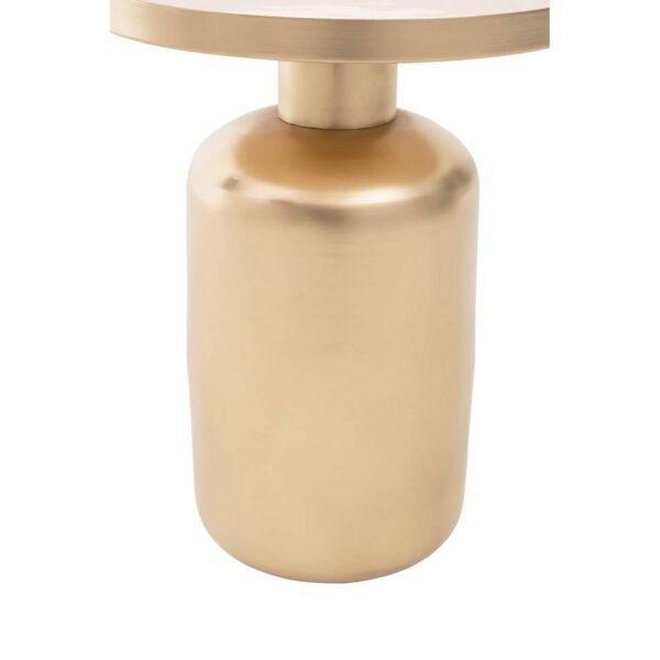 Mira Off White Enamel Top Matte Gold Base Side Table - Image 8