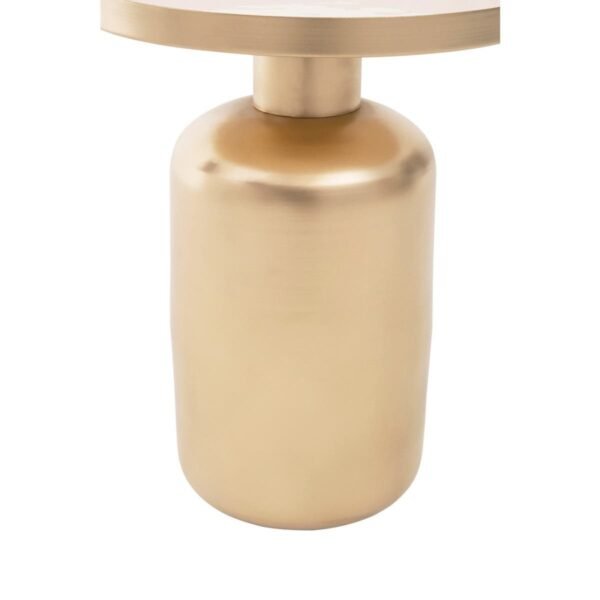 Mira Off White Enamel Top Matte Gold Base Side Table - Image 4