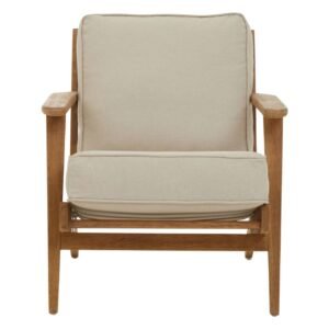 Crest Natural Linen And Oak Armchair