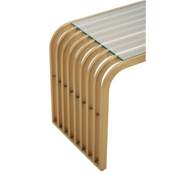 Aiste Matte Gold Slatted End Table - Image 4