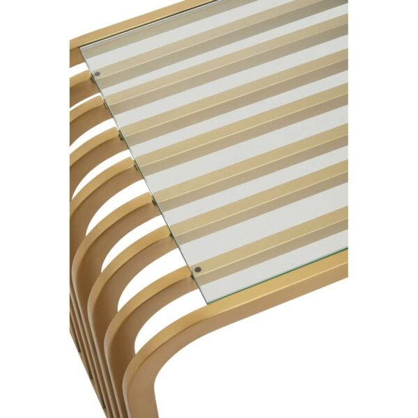 Aiste Matte Gold Slatted End Table - Image 5