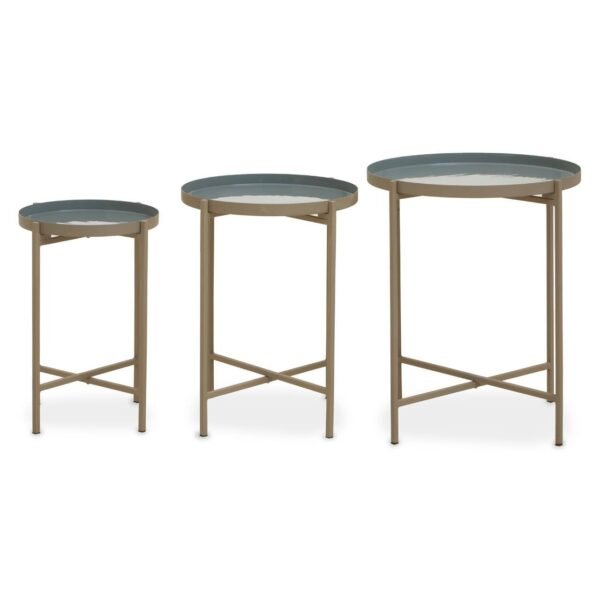 Bou Set Of Three Side Table With Cross Legs