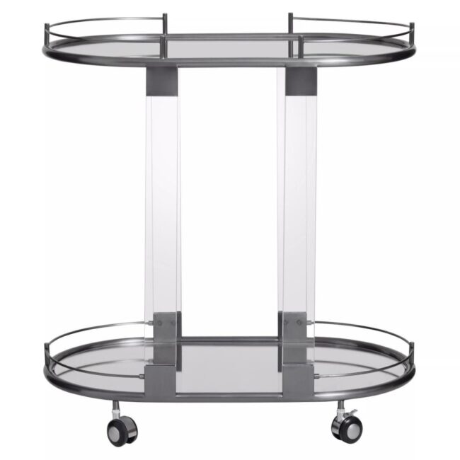 Lynwood Mirrored Trolley With Cool Metallic Frame