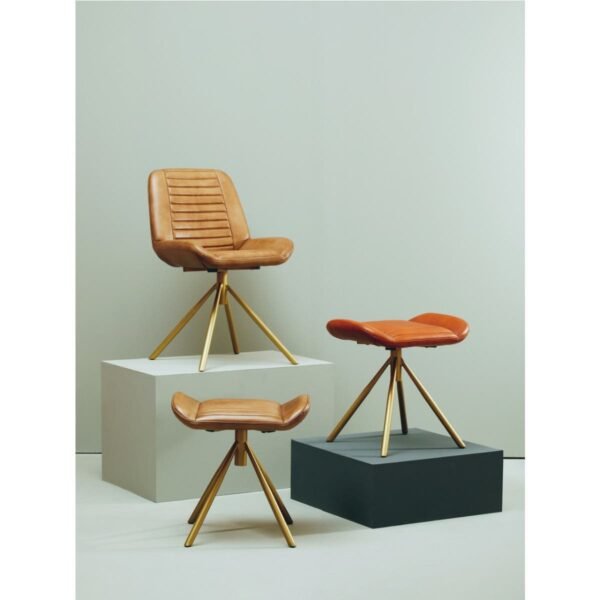 Olk Buffalo Tan Leather Foot Stool - Image 4