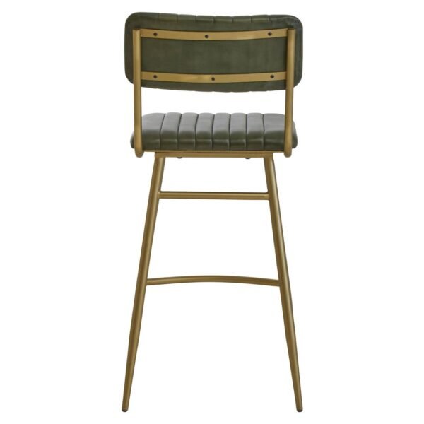 Olk Buffalo Green Leather Angular Bar Chair - Image 4