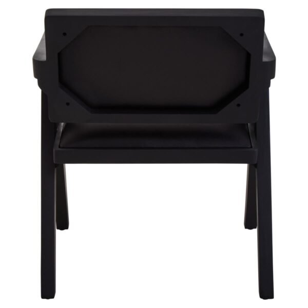 Olk Buffalo Black Leather Armchair With Wood Frame - Image 11