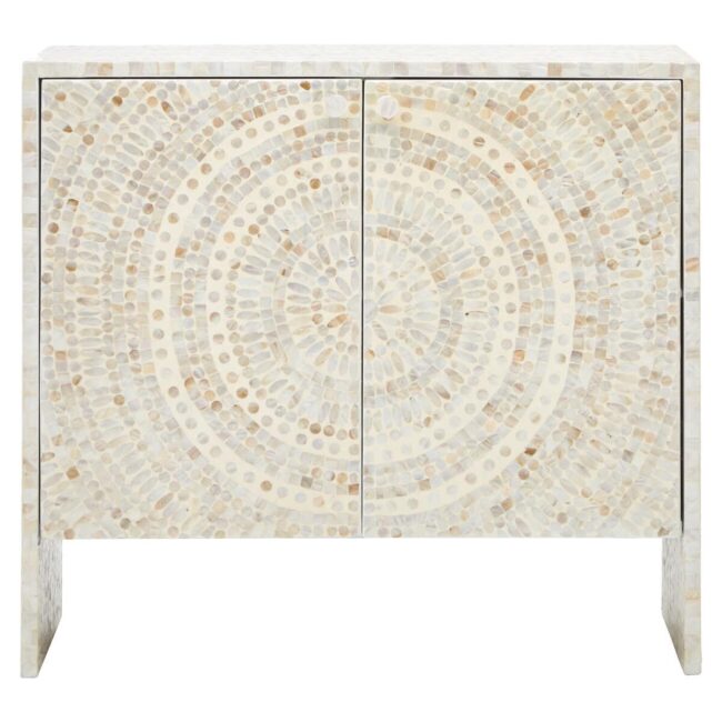 Pattern White Mother Of Pearl Cabinet