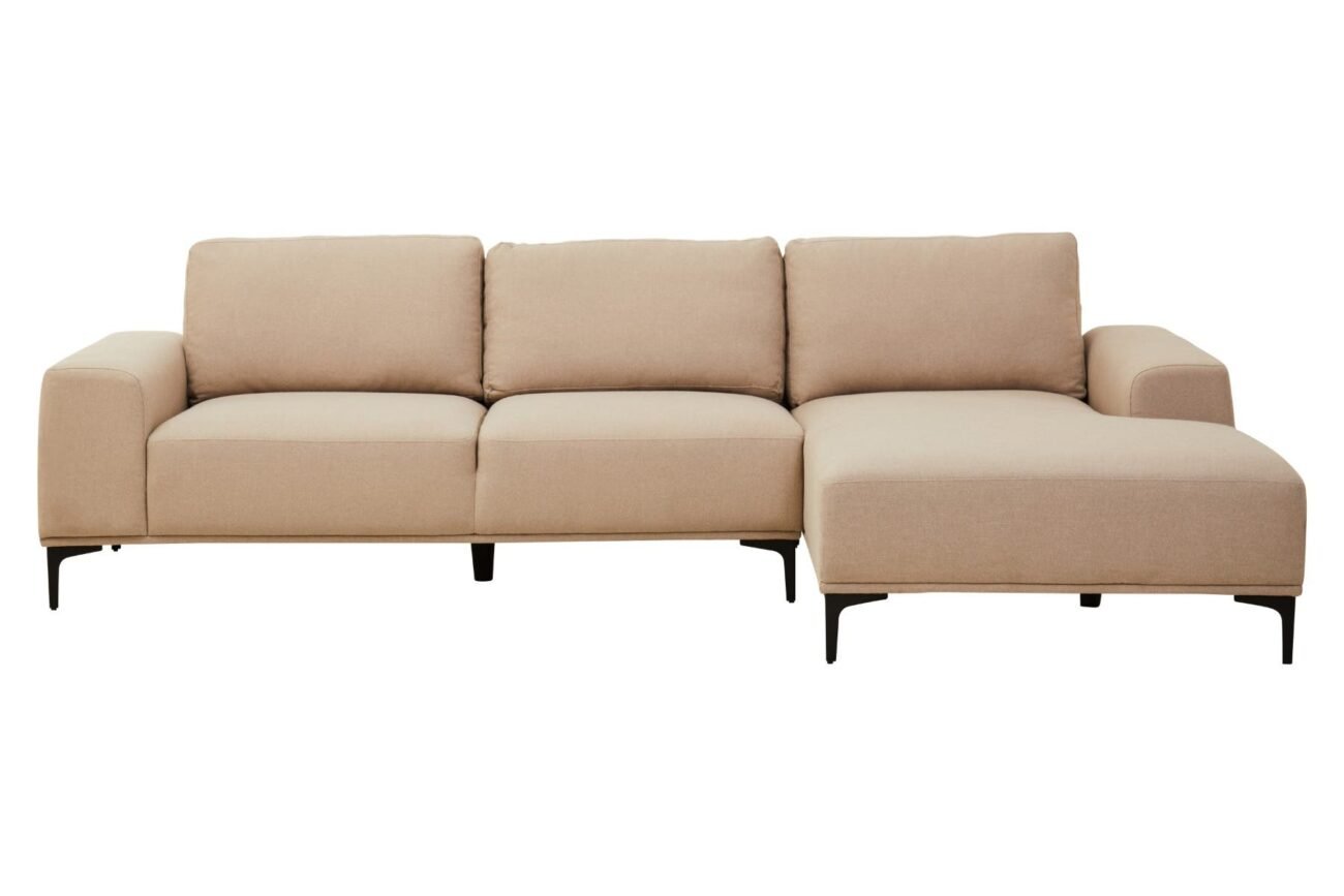 Ockley 3 Seat Natural Fabric Left Chaise Sofa