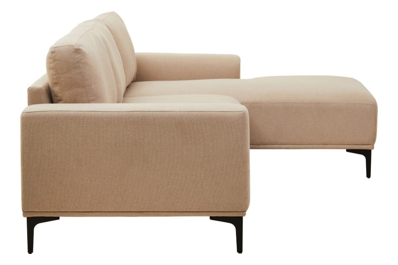 Ockley 3 Seat Natural Fabric Left Chaise Sofa