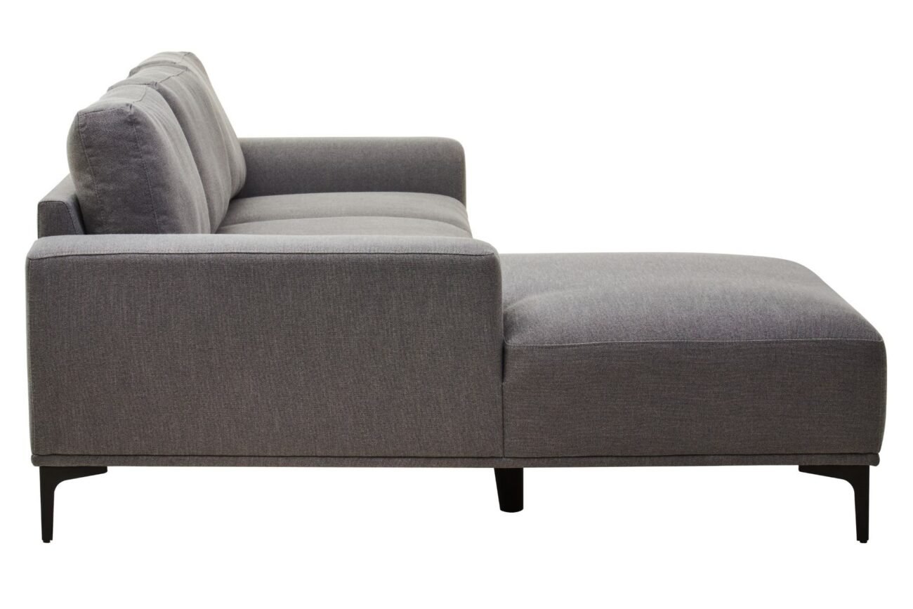 Ockley 3 Seat Grey Fabric Right Chaise Sofa